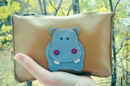 Кожаные кошельки-косметички)