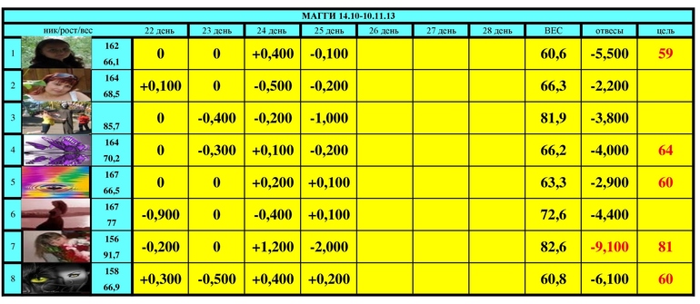 МАГГИ старт 14.10-10.11.13 (27 день)