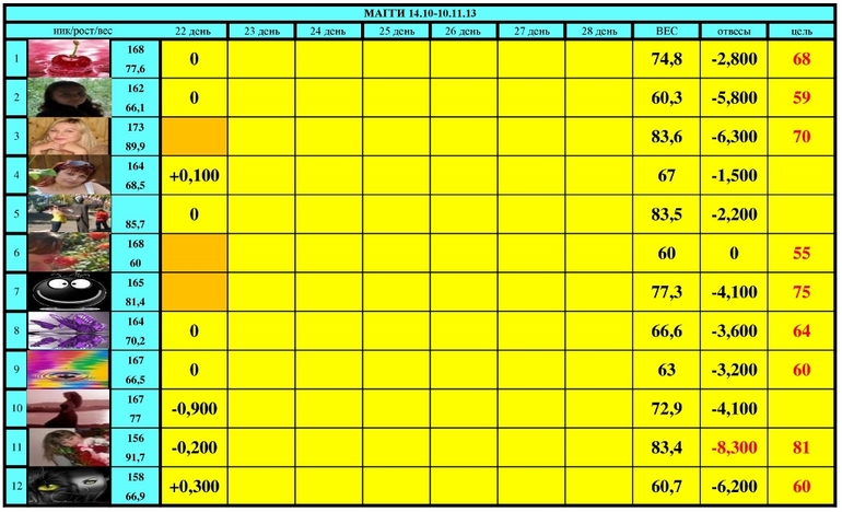 МАГГИ старт 14.10-10.11.13 (24 день)