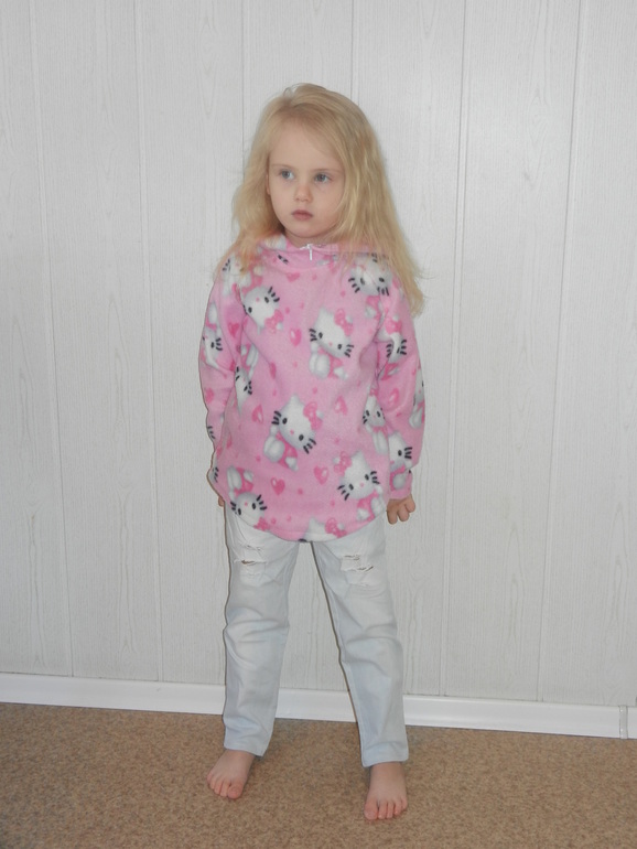 Анорак с капюшоном из флиса для доченьки