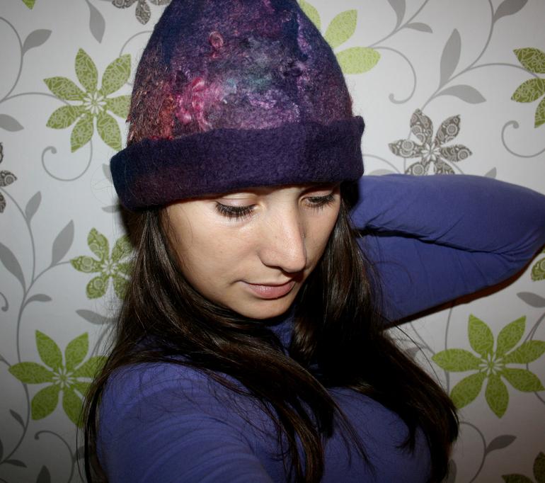 комплект 5 - валяная шапка-ушанка и палантин