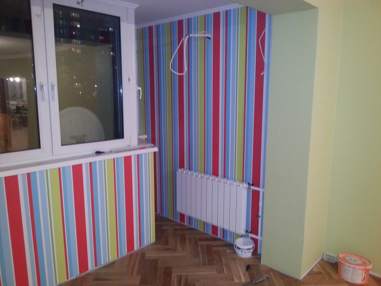 Ура, поклеили первую комнату))))))) Детская !!!!!