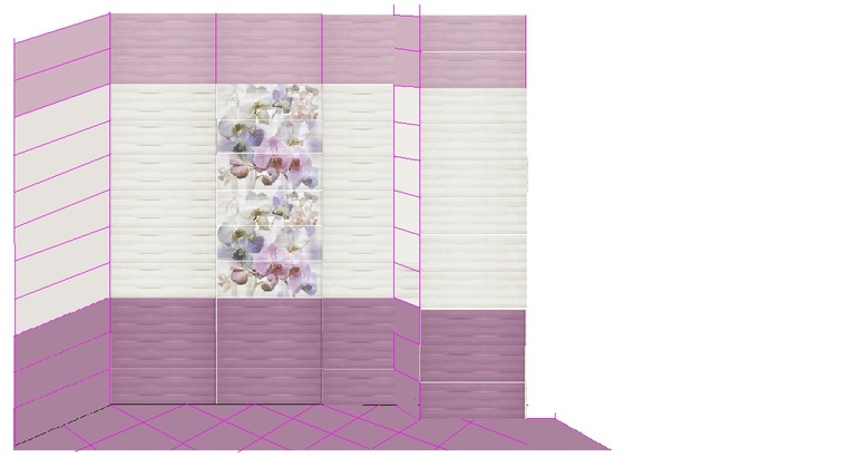 Вариант раскладки плитки ванной