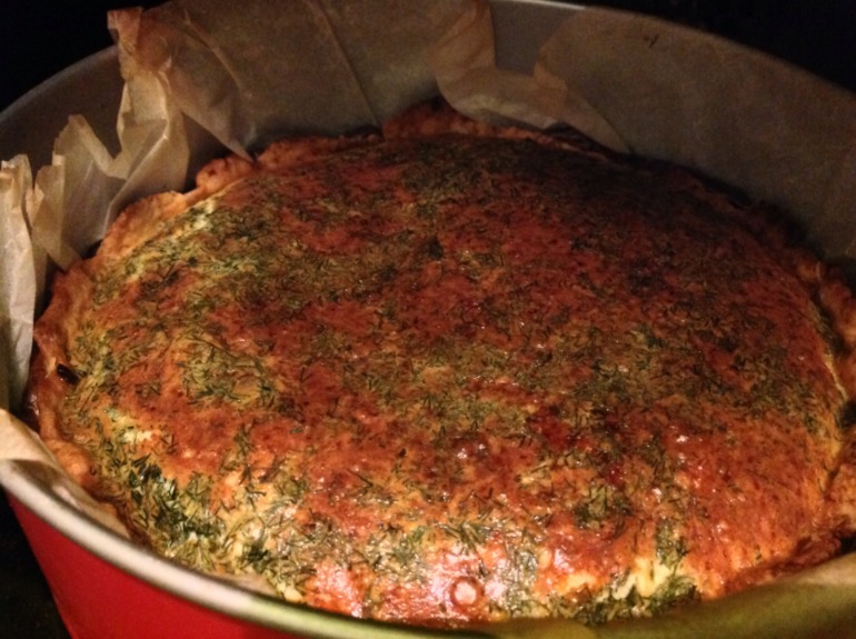 Киш со слабосоленой форелью/семгой!