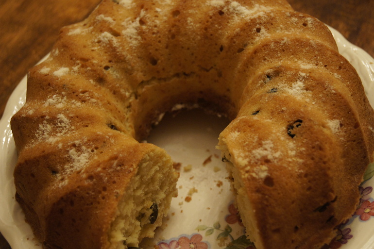 Лимонный кекс с изюмом и тыквенными семечками