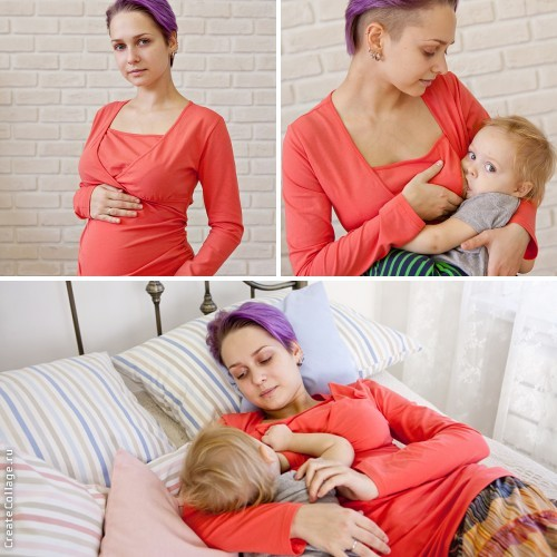 Лонгслив для беременных и кормящих modamam