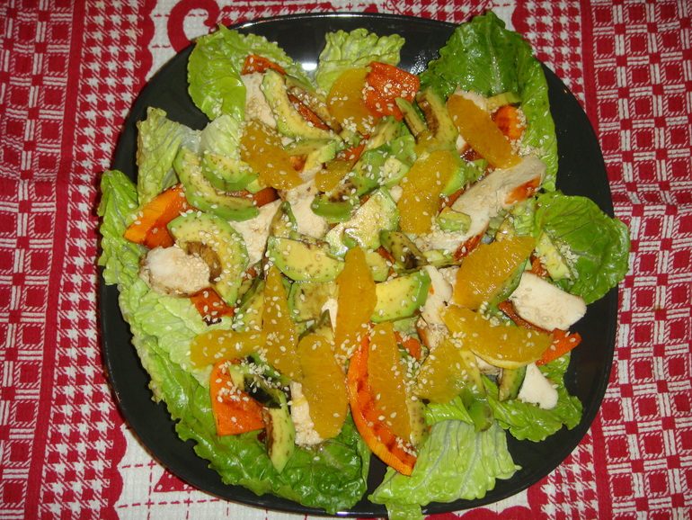 Салат с тыквой и курицей