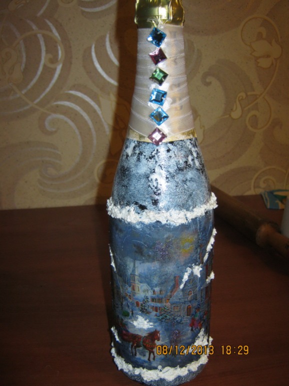 Мои первые новогодние бутылочки