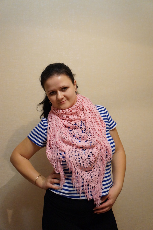 теперь и у меня есть шаль собственного изготовления))