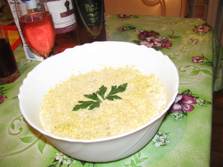 Салат с копченым окорочком