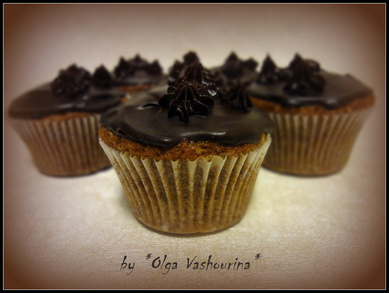 Бананово-шоколадные капкейки с ганашем