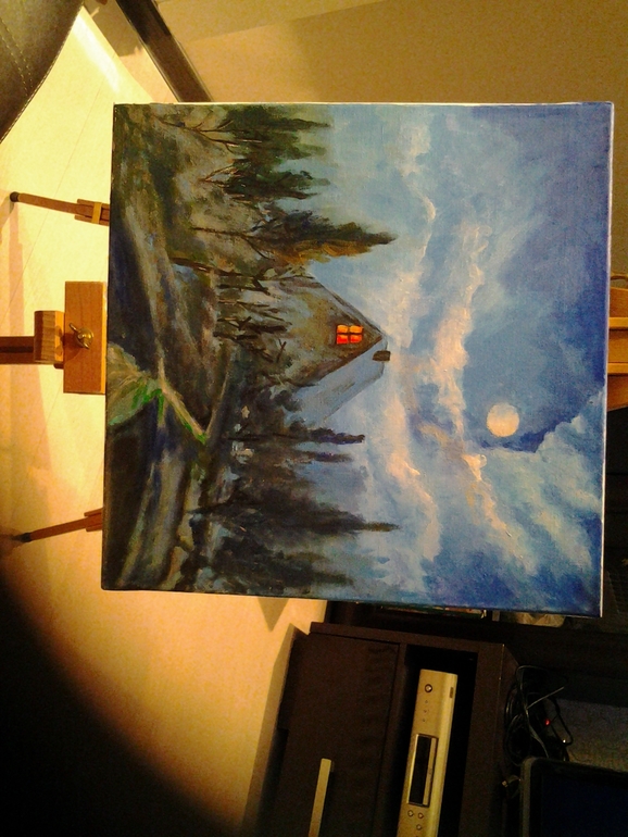 Вот написала себе картину.куда повесить))))?