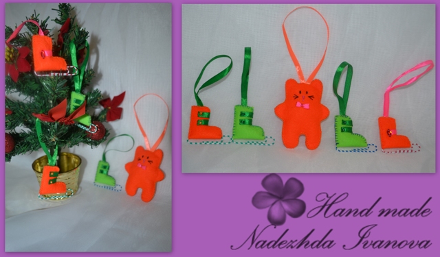 Наряжаемся))) или первые ёлочные игрушки из фетра