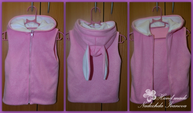 Флисовый жилет "Зайка"