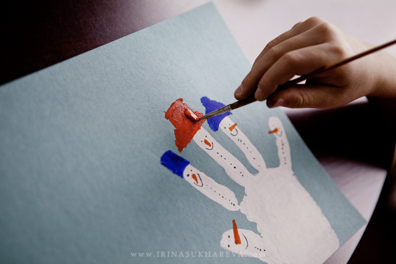 Мастер-класс по созданию новогодней открытки - команда снеговиков