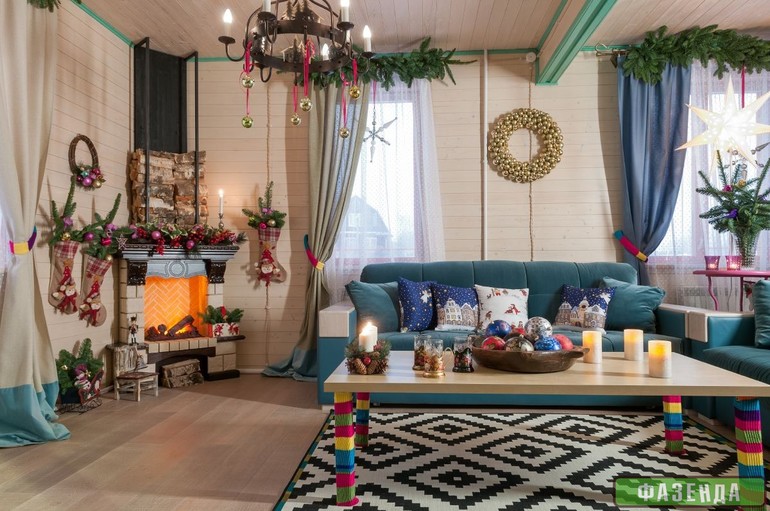 Веселый интерьер, но такой яркий. А вам как?