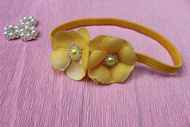 Повязки с цветами и стразами swarowski ручной работы