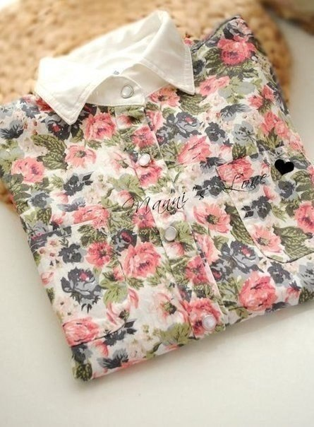 Рубашка "Пионы и Розы".