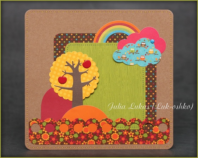 Две работы из осенней бумаги Doodlebug Design