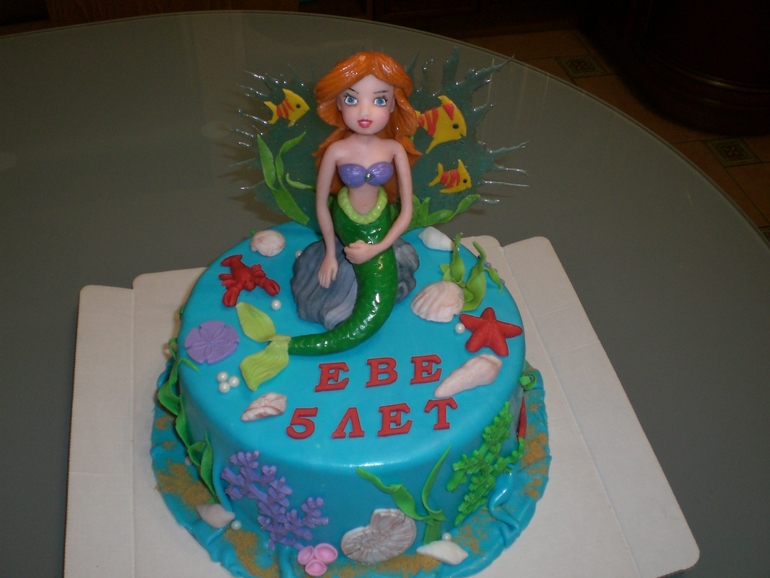Торт на заказ для девочки .  Торт Русалка