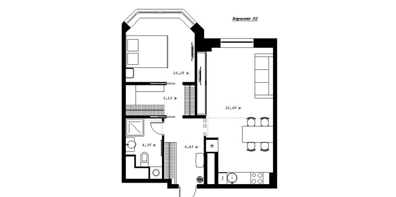 Перепланировка "однокомнатной"