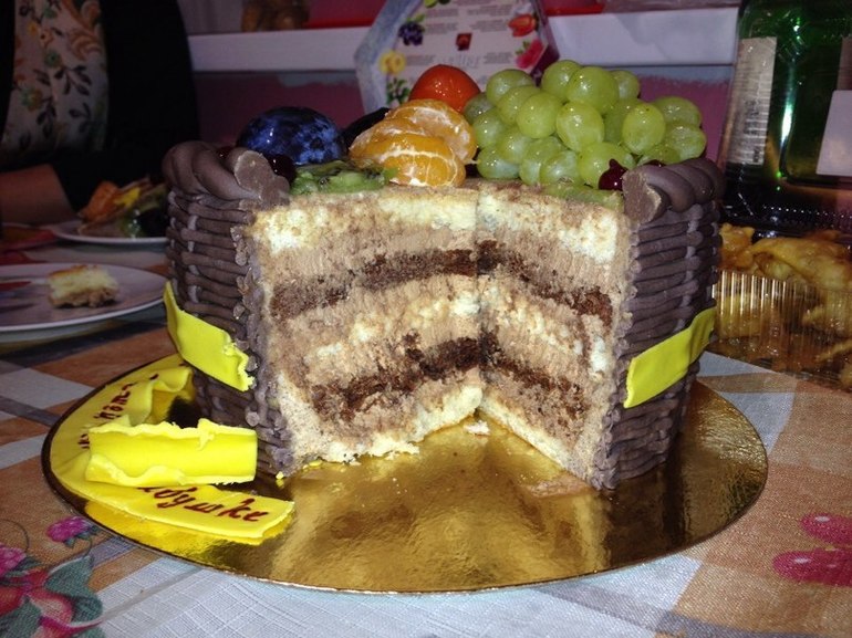 Корзинка с бантом для бабушки