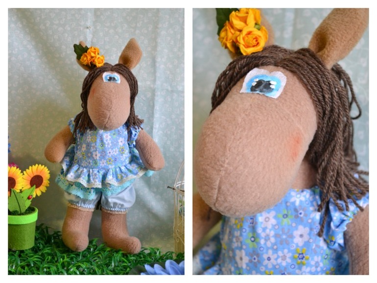 Лошадка в голубом летне-осенняя!