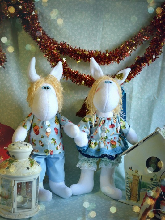 Лошадки Новогодние в голубом!