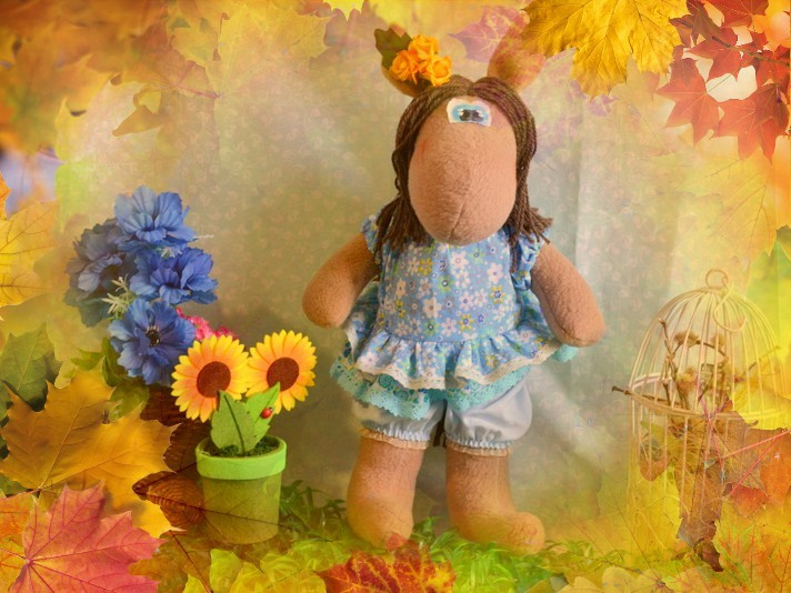 Лошадка в голубом летне-осенняя!