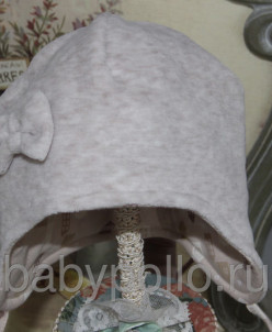 Шапочка велюровая с бантом на синетоне