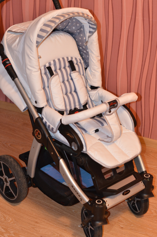Hartan Racer GT 2013 г. НА ГАРАНТИИ белая эко-кожа 2 в 1 - люлька и прогулка