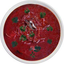 Постный борщ с килькой и фасолью