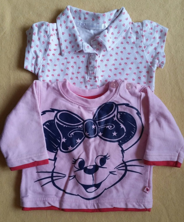 Комплект футболок 2 шт, размер 6-9 мес