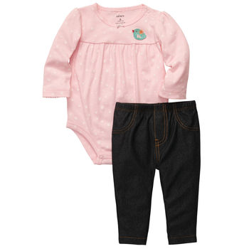 Carters набор боди с нежной вышивкой+брюки