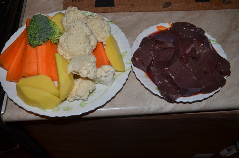 Запеканка из гов.печени с овощами..