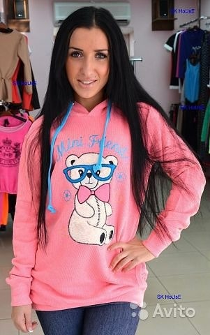 Толстовка розовая с мишкой