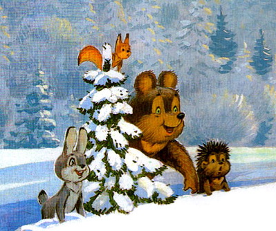 Предновогодние занимашки. Ежик и Белочка.