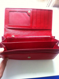 Кожаный кошелек с росписью ручной работы