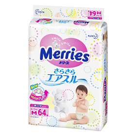 Merries подгузники M (6-11 кг), 64 шт