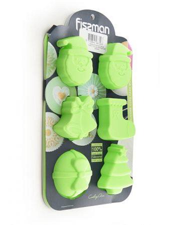 Форма для выпечки 6 кексов НОВЫЙ ГОД 26x17x2,8 см