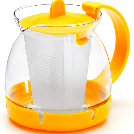 26175-2 Заварочный чайник ЖЕЛТЫЙ стекло 0,8л сито MB(х48)
