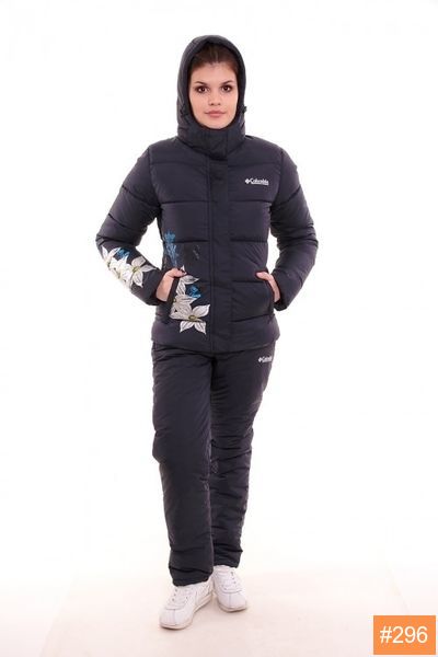 Горнолыжный костюм с цветами темно-синий