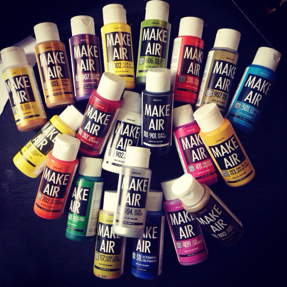 Make paint. Краска make Air Airbrush 60 ml. Краска для аэрографа. Акриловые краски для аэрографии. Краски для бодиарта.