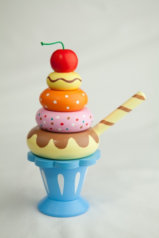 Пирамидка Мороженое mr.Bigzy деревянные развивающие игрушки