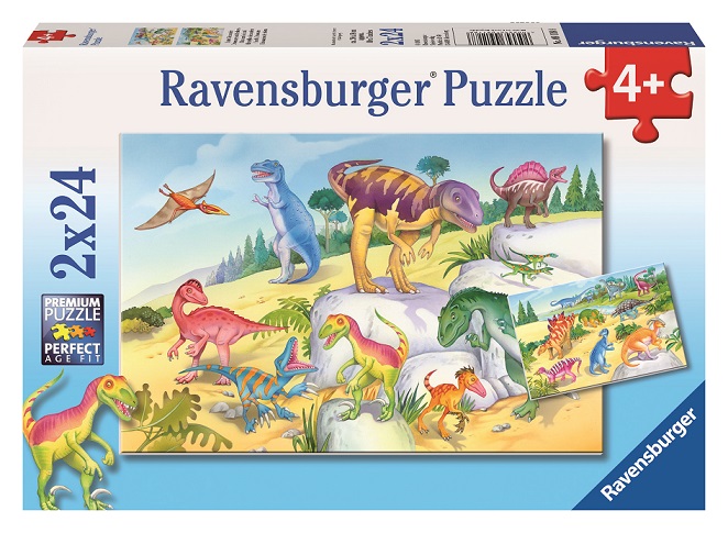 Пазл «Красочные динозавры»  2х24 шт Равенсбургер