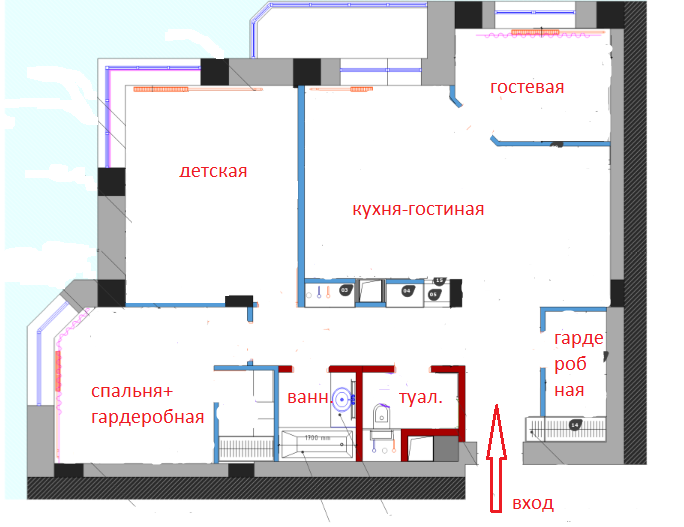 Конечный вариант перепланировки
