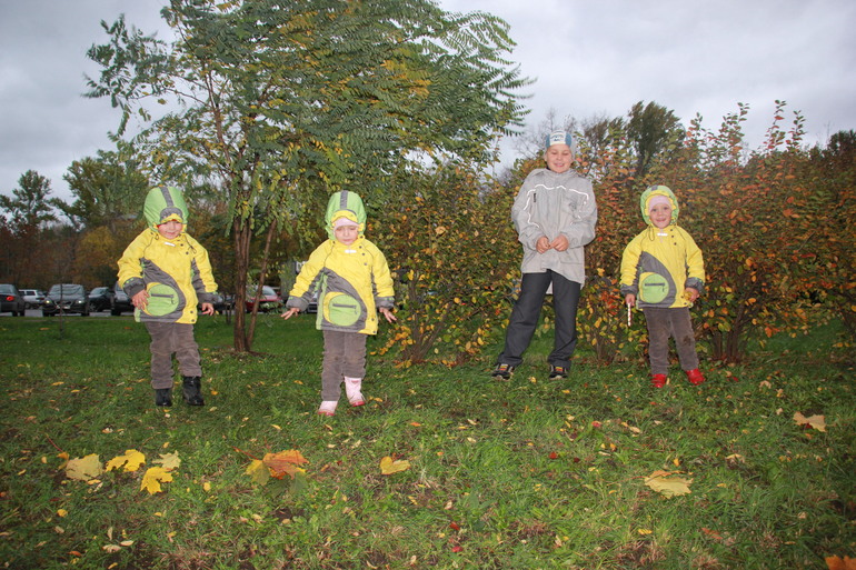 прогулка с тройней