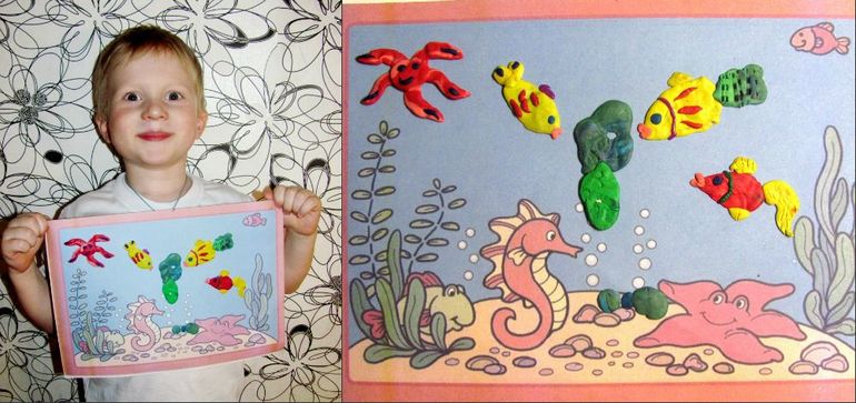 Наши чудо-аппликации из пластилинчика