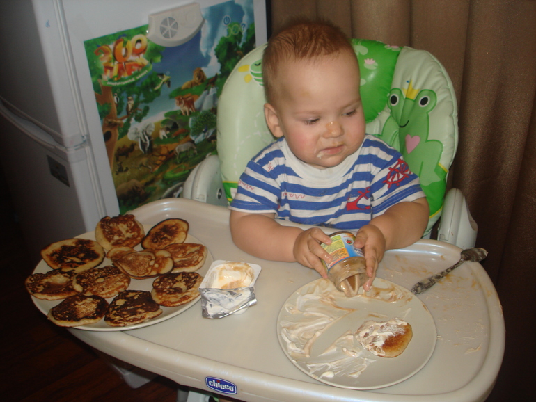 Готовим с детьми. Банановые оладьи.