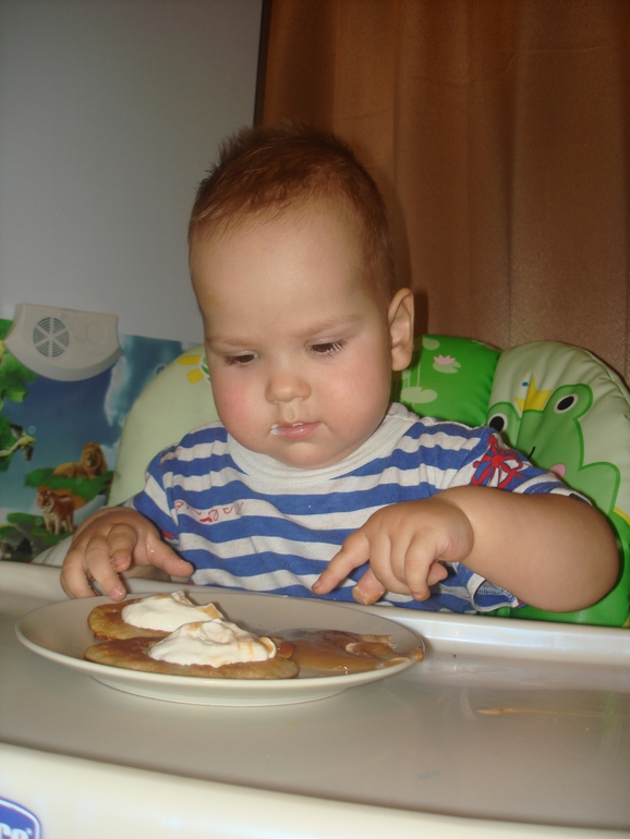 Готовим с детьми. Банановые оладьи.